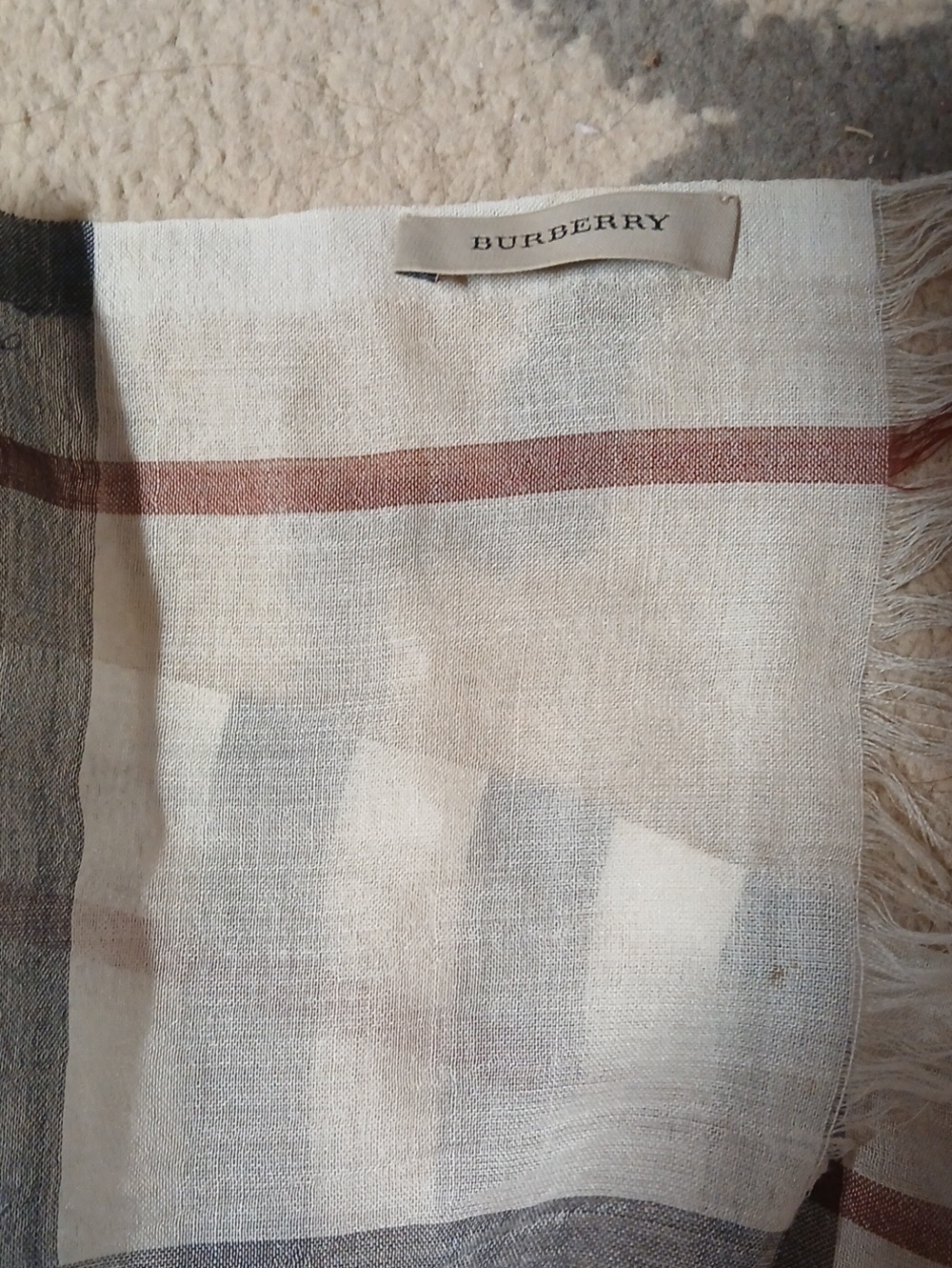 Burberry Cream, Beige and Brown Lightweight Draped Throw
